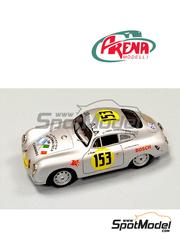 Porsche 356 SL sponsored by Autos Europeus, Bosch - Carrera Panamericana  1953. Car scale model kit in 1/43 scale manufactured by Arena Modelli (ref.  A